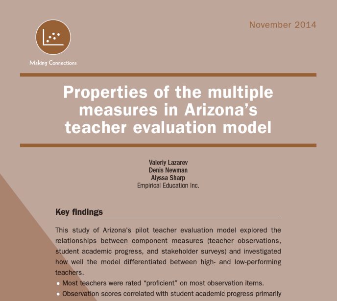 Properties of Arizona’s new multiple-measure teacher evaluation model