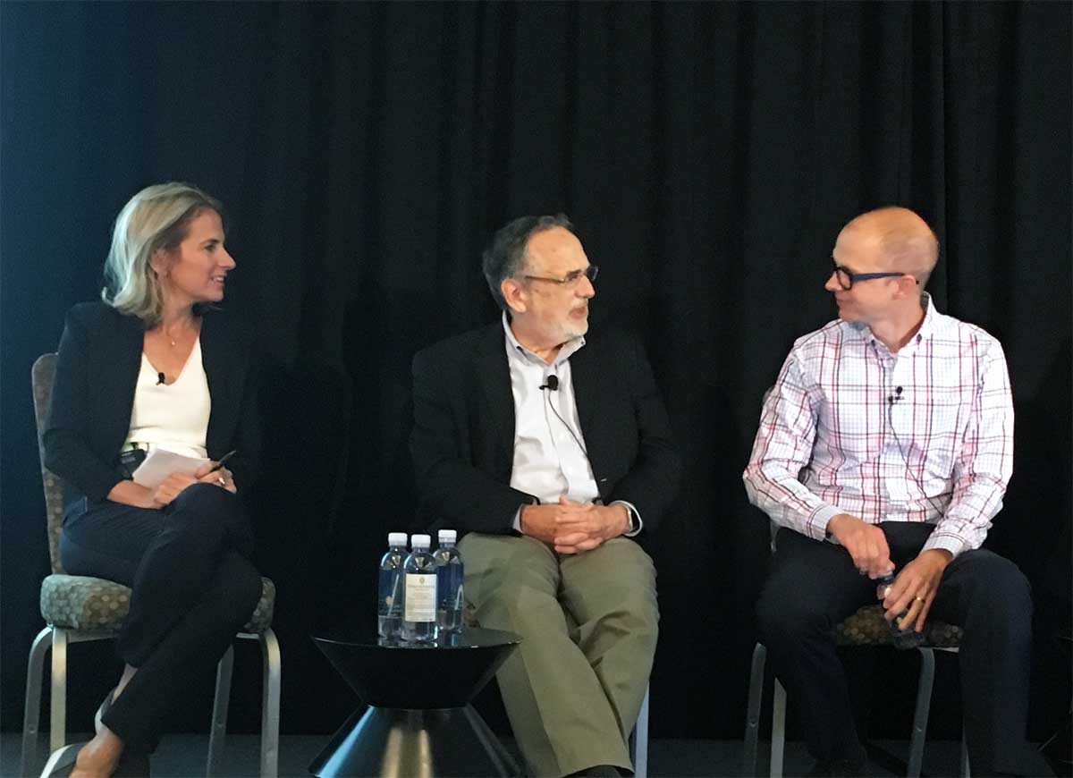 Jennifer Carolan, Denis Newman, and Chris Cummings on a panel at ETIN EIS